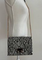 Tasche gold/grau mit Schlangenmuster