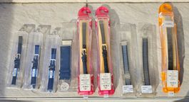 Lot de 9 bracelets pour montres, neufs, cuir & métal
