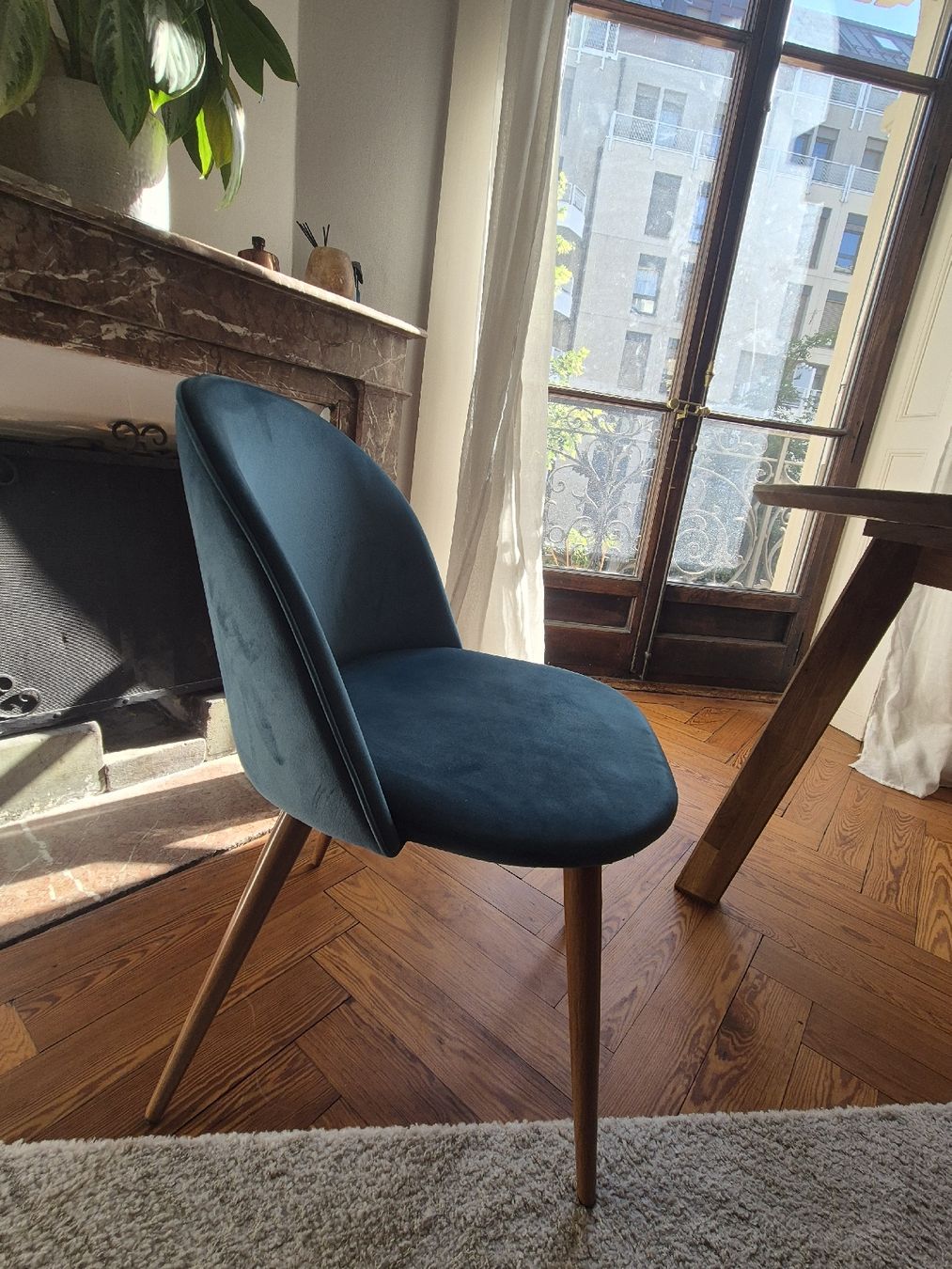 Maisons du monde Sedie: 2 Chaises en velours bleu – Usato da Genève venduto da cor_g6pf 2