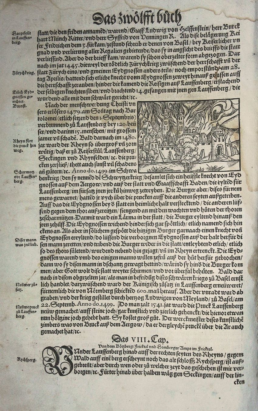 Incisioni: Laufenburg Holzschnitt von Stumpf – Usato da Rafz venduto da Helvet32 2