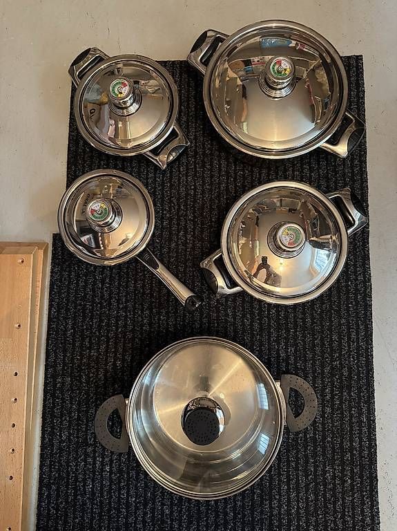 Padelle: 4 x Inox Pfannen Set + 1 – Nuovo (secondo la descrizione) da Schönenbuch venduto da Amaradona 1