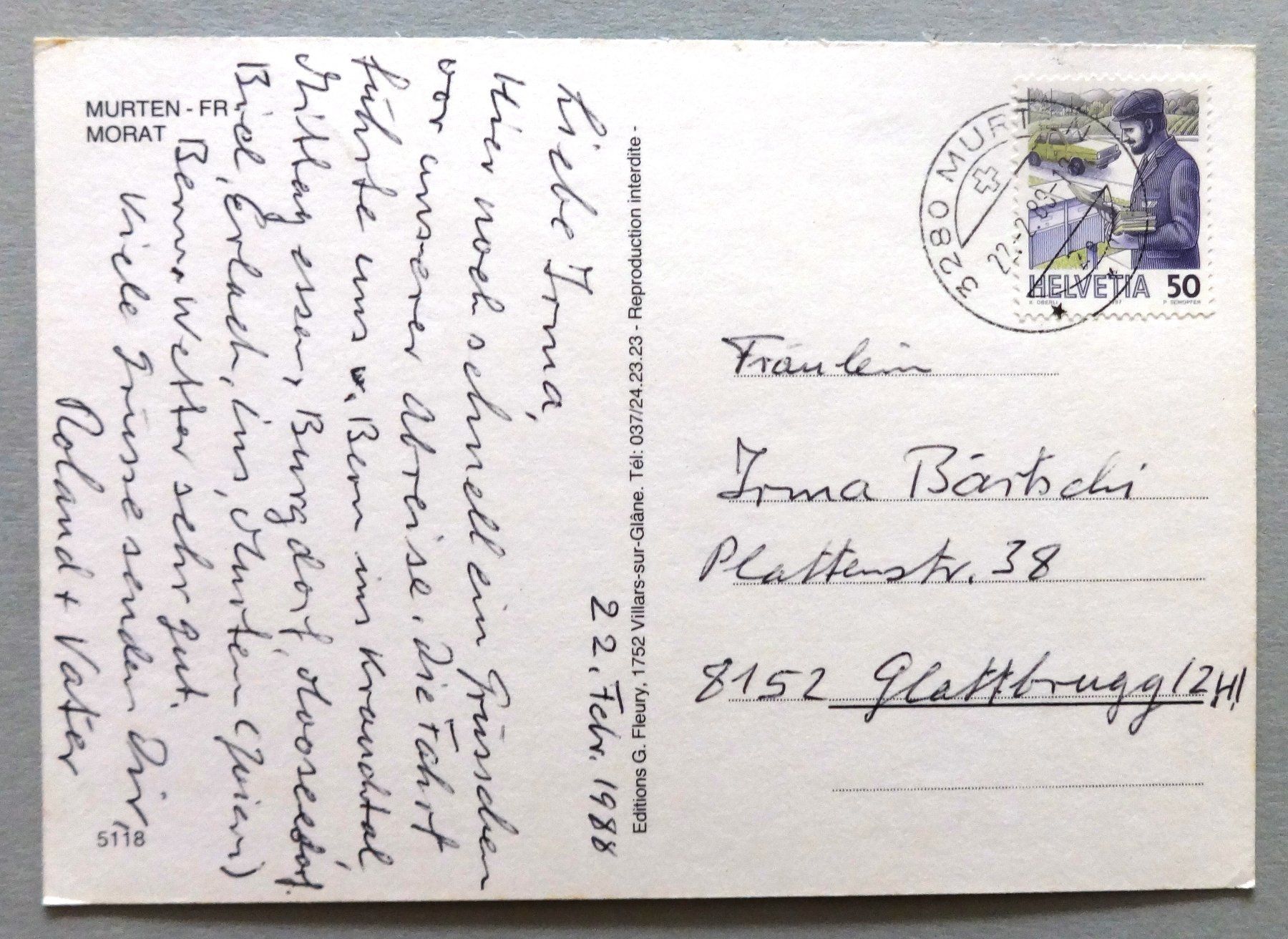 Cartoline postali: Murten - Morat – Usato da Fétigny venduto da Billy2miny 1