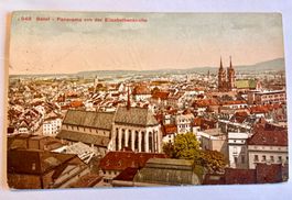 Basel - Panorama von der Elisabethenkirche, gelaufen 1912