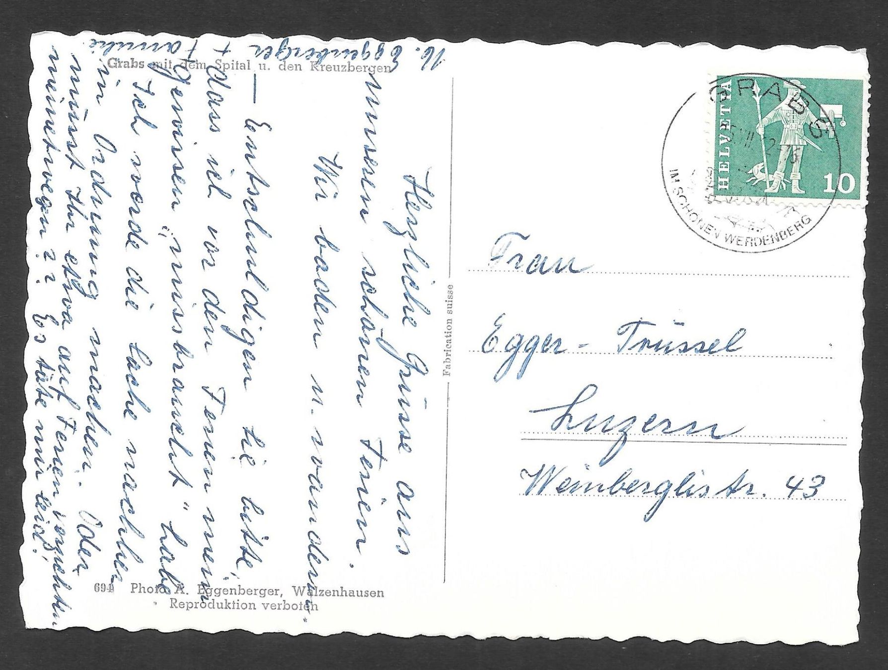 Cartoline postali: Grabs Gesamtansicht – Usato da Olten venduto da clotaldi 1