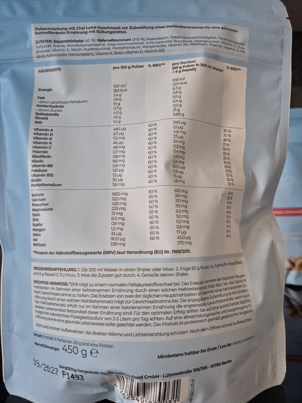 Aliments & Spécialités: Metaflow Stoffwechselshake Chai Latte 450g neu – Neuf avec emballage d'origine à Wangen b. Olten par Dalistyle83 1