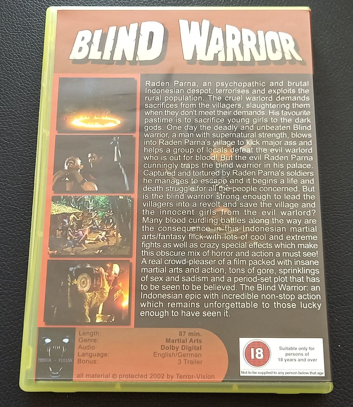 Tutti i DVDs: Blind Warrior  import uncut Edition deutsche Tonspur – Usato da Dietwil venduto da Vrilodin 1