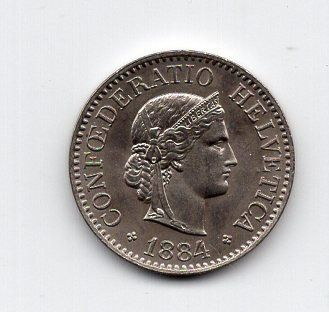Tutti le monete: (2217) 10 Rappen 1884, Super, stgl – Usato da Rüthi (Rheintal) venduto da erdnuessli1 1