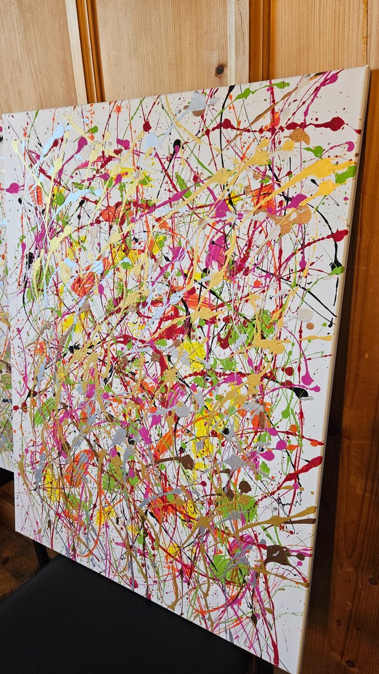 Gemälde: Tableau moderne multicolore, parfait pour le salon! – Neu (gemäss Beschreibung) aus Le Locle von fab_c9hh 1
