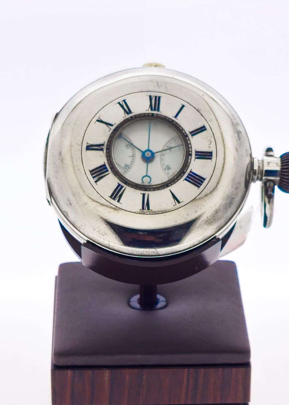 Orologi: Seltener silberner Hunter-Chronograph aus einer Sammlung – Usato da Lugano venduto da R.Riccardo