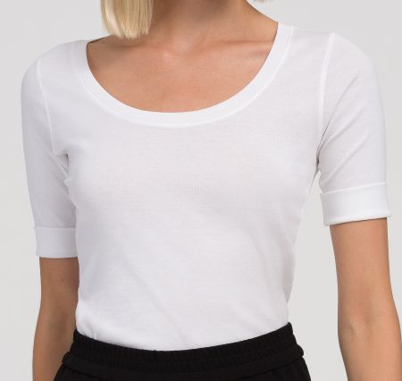 Marc Cain Jersey Shirt weiss Baumwollstretch - EU 40