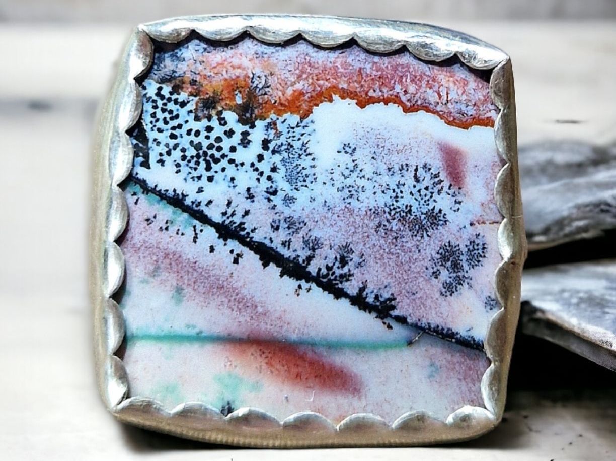 Anelli: Statement-Ring Silber & Dendritopal. Grösse 56,5. – Nuovo e nell'imballaggio originale da Aarau venduto da Schmuckhoehle_MD 3