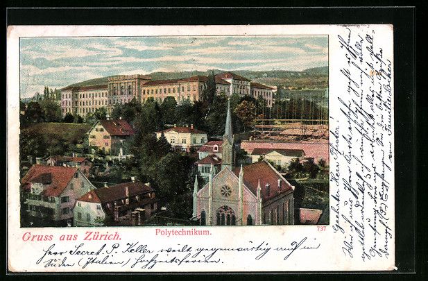 Ansichtskarten: Zürich, Teilansicht mit Polytechnikum a – Gebraucht aus Berlin von bartko-reher