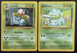 Ivysaur and Bulbasaur Pokemon Base Set - 30/102 & 44/102