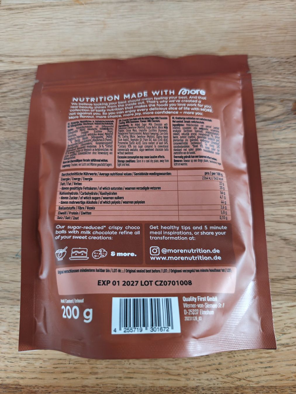 More Nutrition Lebensmittel & Spezialitäten: More Crispy Choco Balls Milchschokolade 200g neu – Neu und originalverpackt aus Turbenthal von Rebi_92-21 1