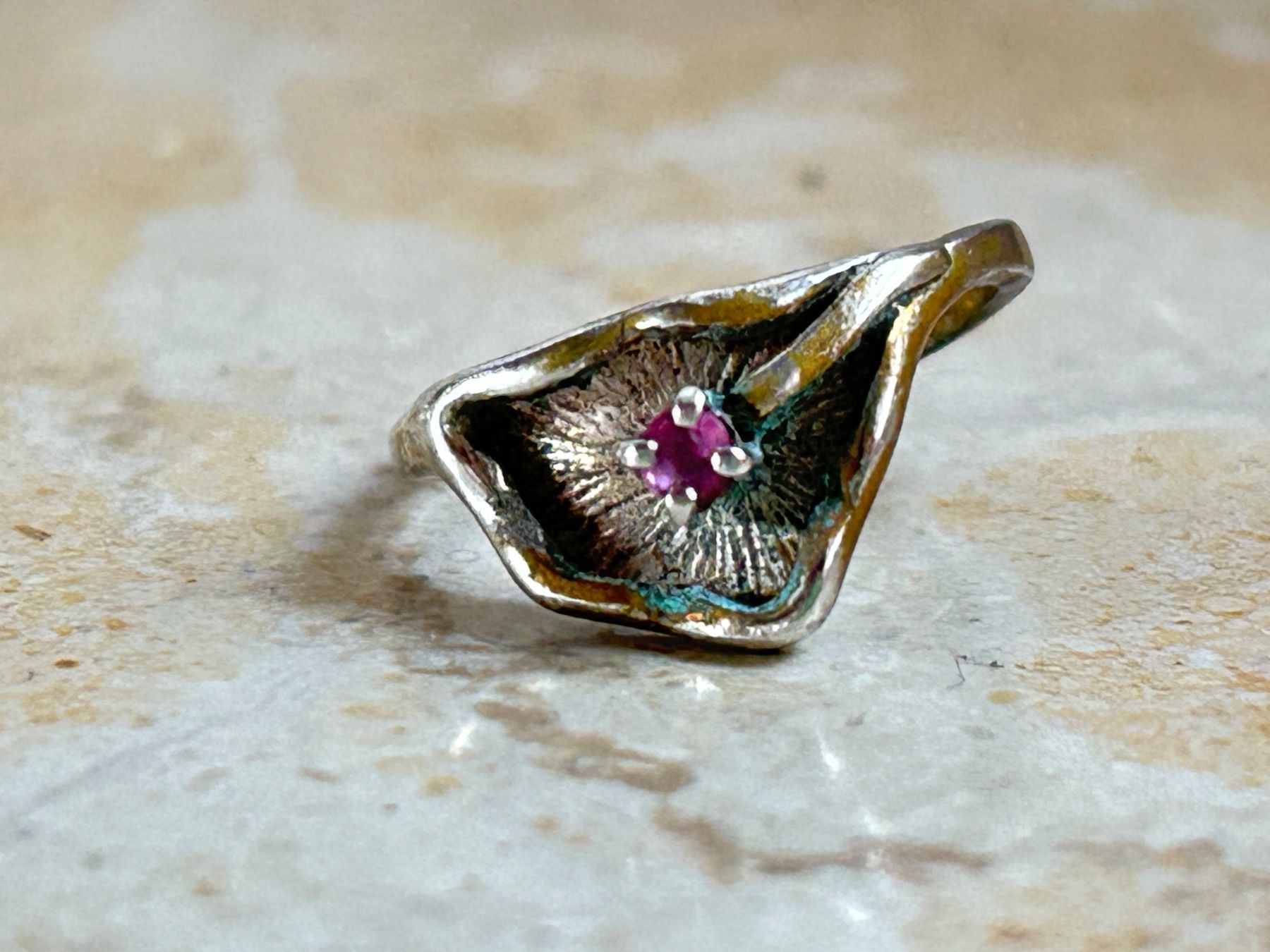 Anelli: Silberring FLOWER Unikat Gr. 51 Handarbeit – Usato da Laufen venduto da belleskulptur 1