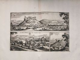 Lenzburg, Brugg, Habsburg seltener  Kupferstich 1723