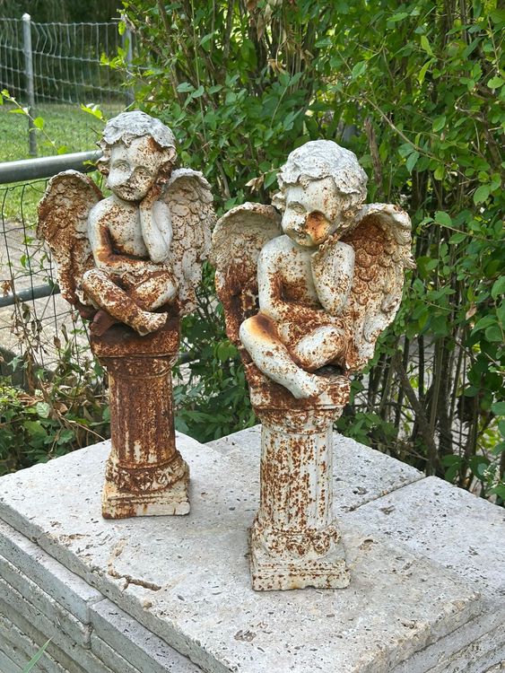 Gartenfiguren Engel Gro