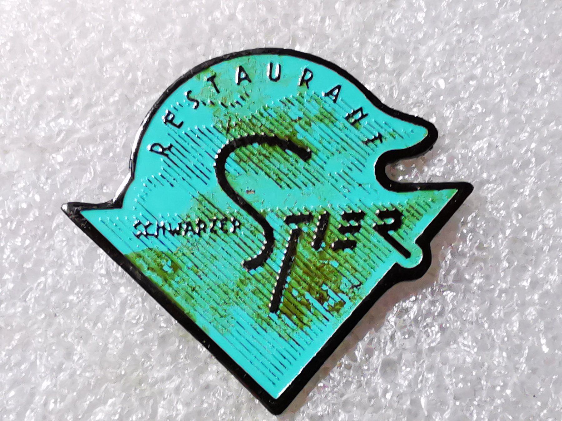 Placchette & Badge: Ansteckpin 60: Restaurant Schwarzer Stier – Usato da Oppligen venduto da Pin-Fall-Shop