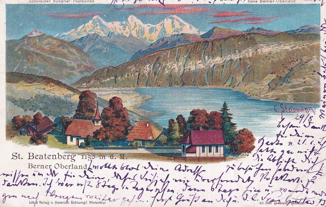 Cartoline postali: St. Beatenberg  BE        um  1 8 9 9 – Usato da Brig venduto da Valcards54