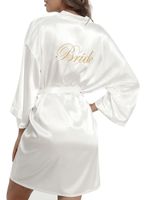 Bridal Robe in Satin - White, Size M - Wedding