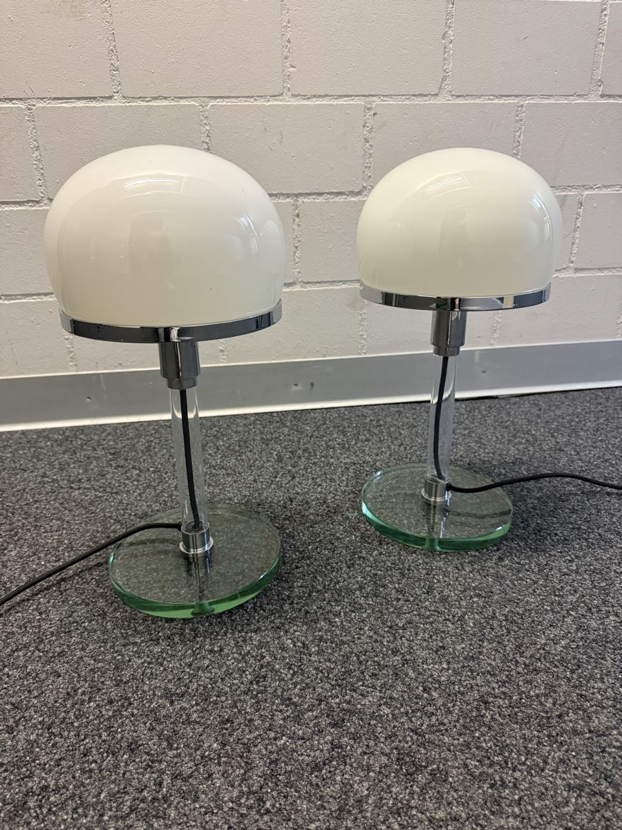 Lampade: Tischlampe Bauhaus  Glas Chrom – Usato da Bern venduto da Delamer