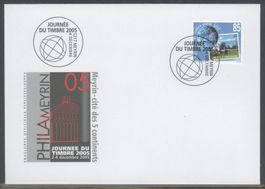2005, FDC, Tag der Briefmarke Meyrin, Beschreibung lesen