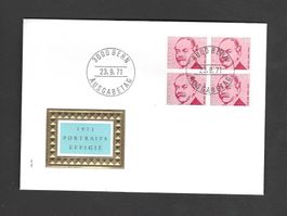 CH FDC Viereblock 1971
