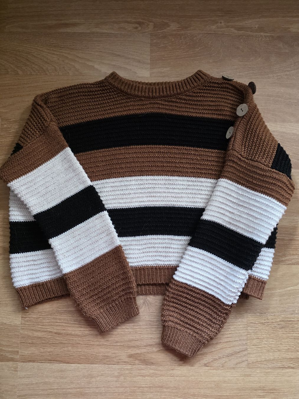 Maglioni & Felpe: Pull rayé marron/noir/blanc. Taille S. – Usato da Crans-Montana venduto da eli_57z8