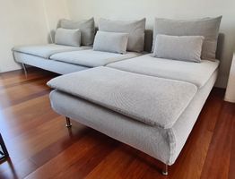 IKEA SÖDERHAMN Sofa mit Recamiere, neuer Bezug Tallmyra