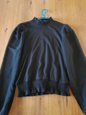 Schwarzes Damen Langarmshirt, Gr. S, edler Style🔝👑🫶