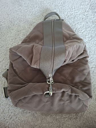 Sac à dos Bogner matelassé effet daim taupe / marron clair