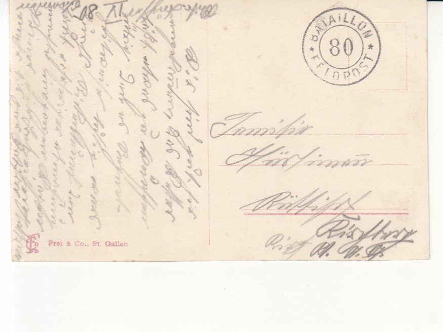 Cartoline postali: Oberblegisee ca. 1920, mit Stempel Bataillon 80 – Usato da Bürglen TG venduto da StampGraf 1