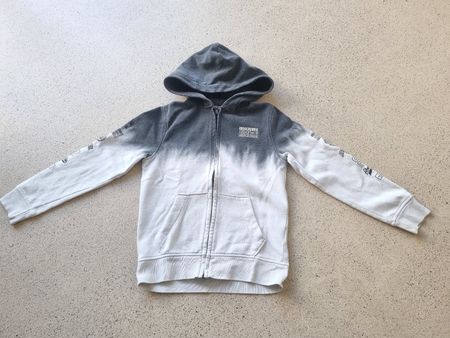 Abercrombie Kinder Kapuzenjacke, Gr. 140, Grau-Weiss