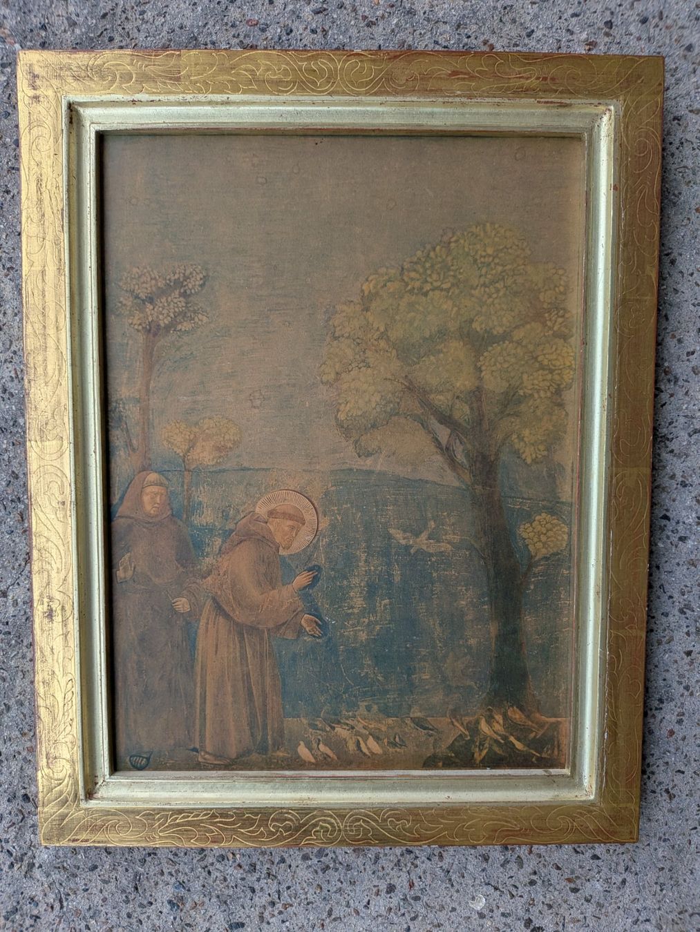 Cornici: Antiker Bilderrahmen mit Heiligenbild (Kunstdruck) – Usato da Emmen venduto da magelan