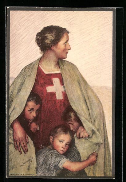 Cartoline postali: Schweizer Bundesfeier 1917, Helvetia bes – Usato da Berlin venduto da bartko-reher