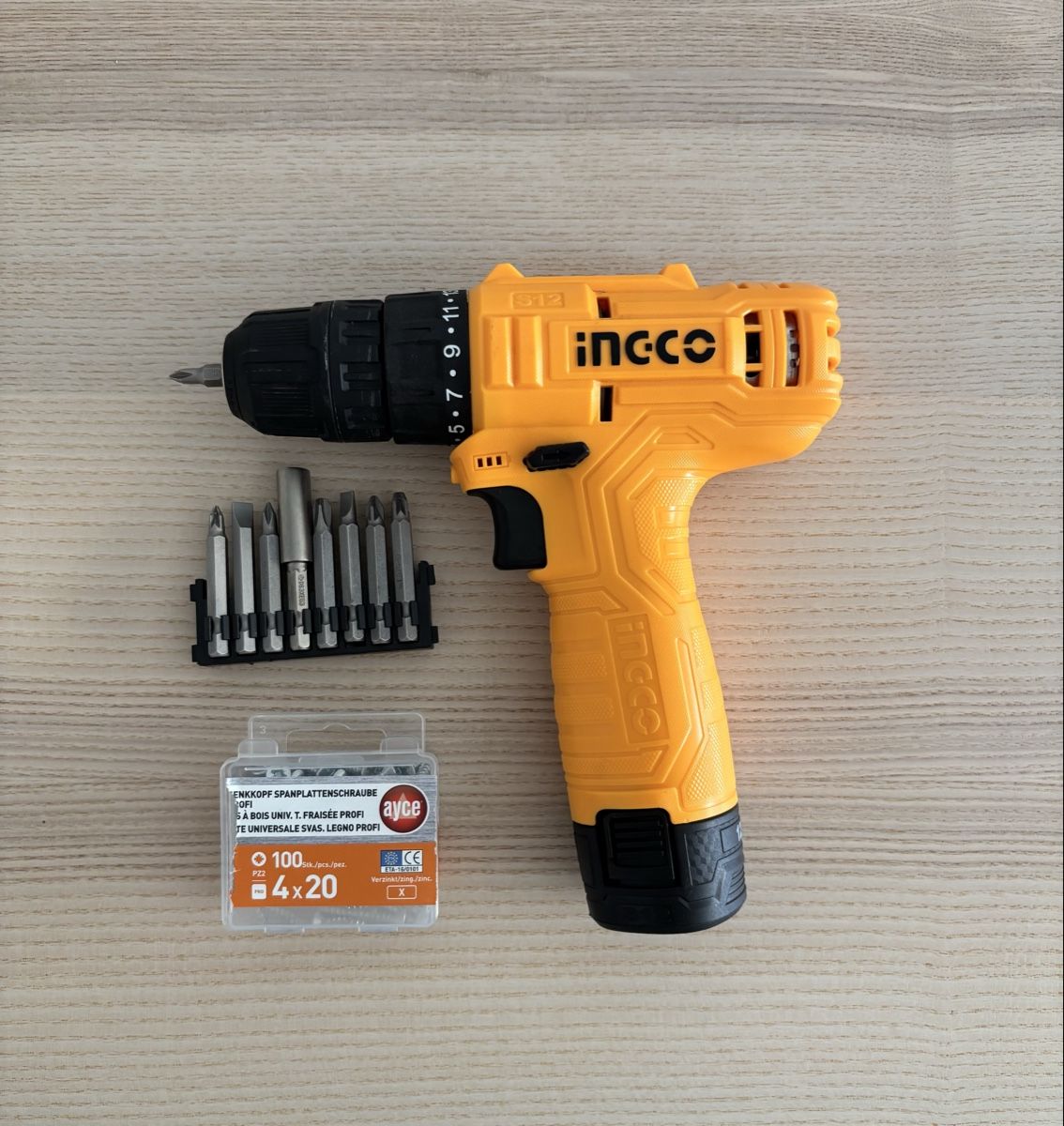 Trapani: INGCO 12V Akku-Bohrschrauber Set mit Bits & Schrauben – Usato da Trimbach venduto da fro_2ztm
