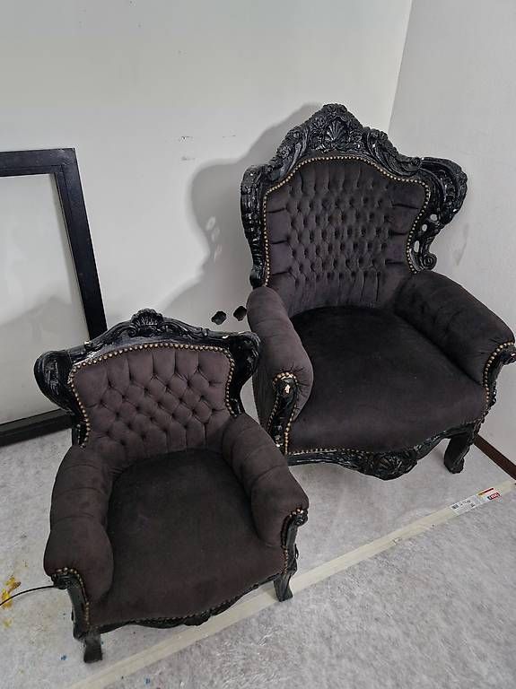 Sessel: Zwei Barock Sessel  gross & klein  schwarz – Gebraucht aus Dreien von vaniih93