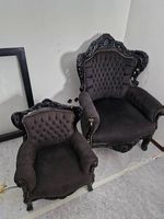 Zwei Barock Sessel  gross & klein  schwarz