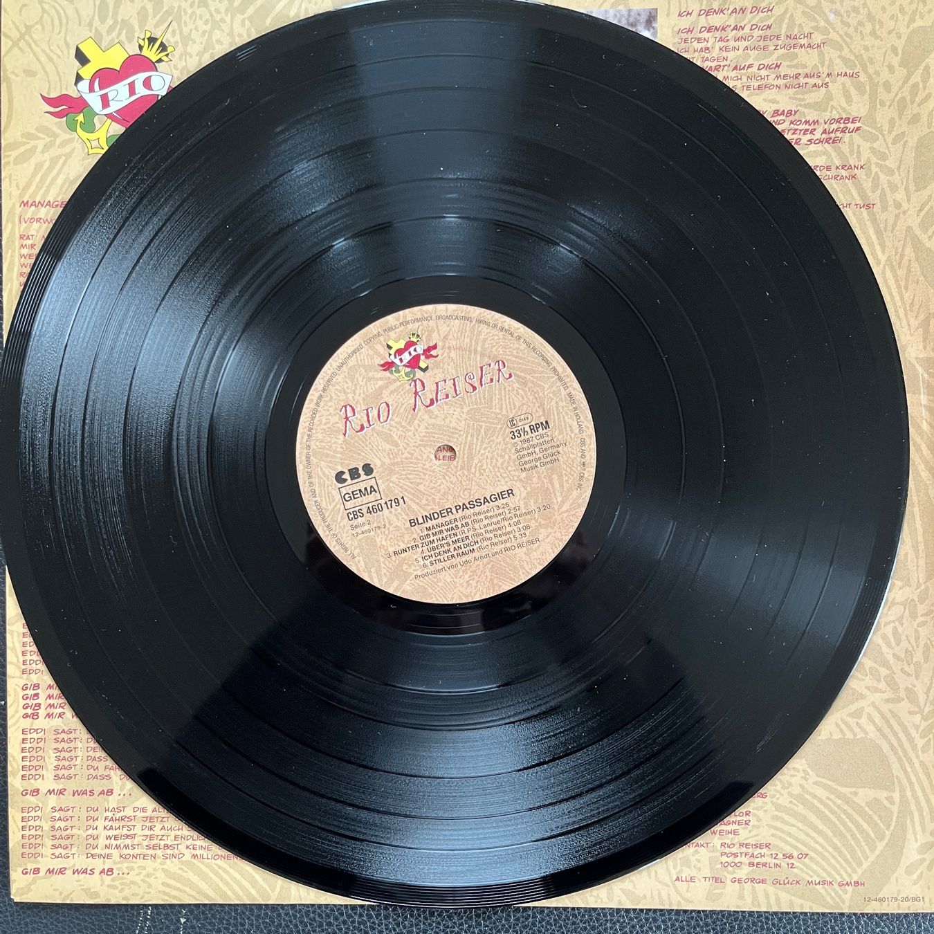 Dischi in vinile: Rio Reiser - Blinder Passagier - Vinyl LP – Usato da Lenzburg venduto da sch_lml8 4
