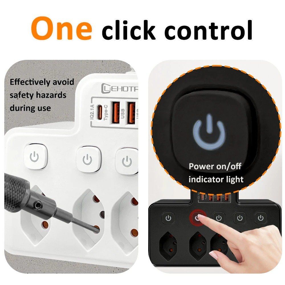 Unità & Adattatore: AC-Stecker-unabhängiger Schalter Multitap mit USB-Typ-C-Ansc – Nuovo e nell'imballaggio originale da Unterägeri venduto da RmOnline 7