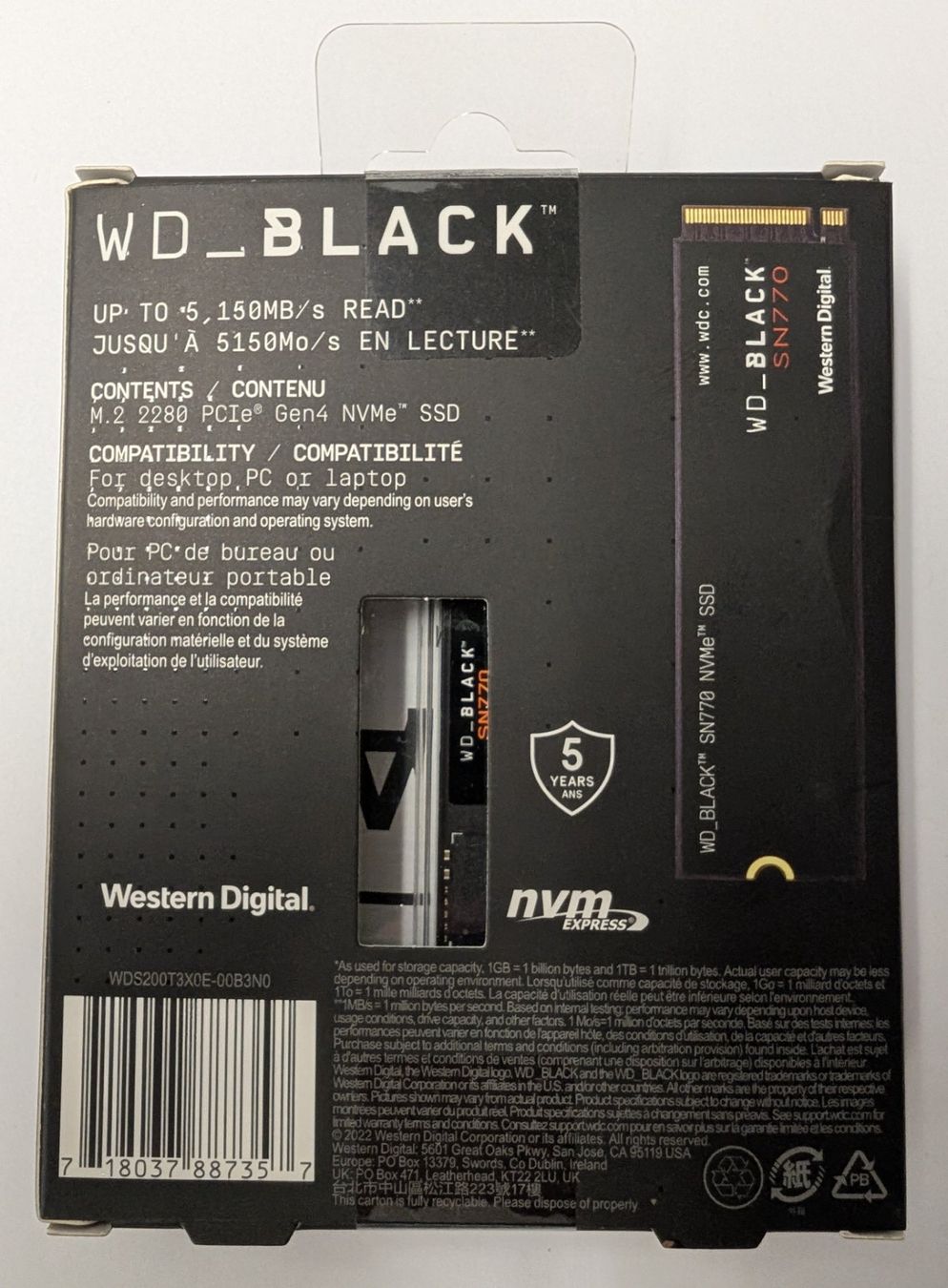 Western Digital Dischi rigidi: SSD WD_Black SN770, M.2 2280 2TB – Usato da Winterthur venduto da Doca 3