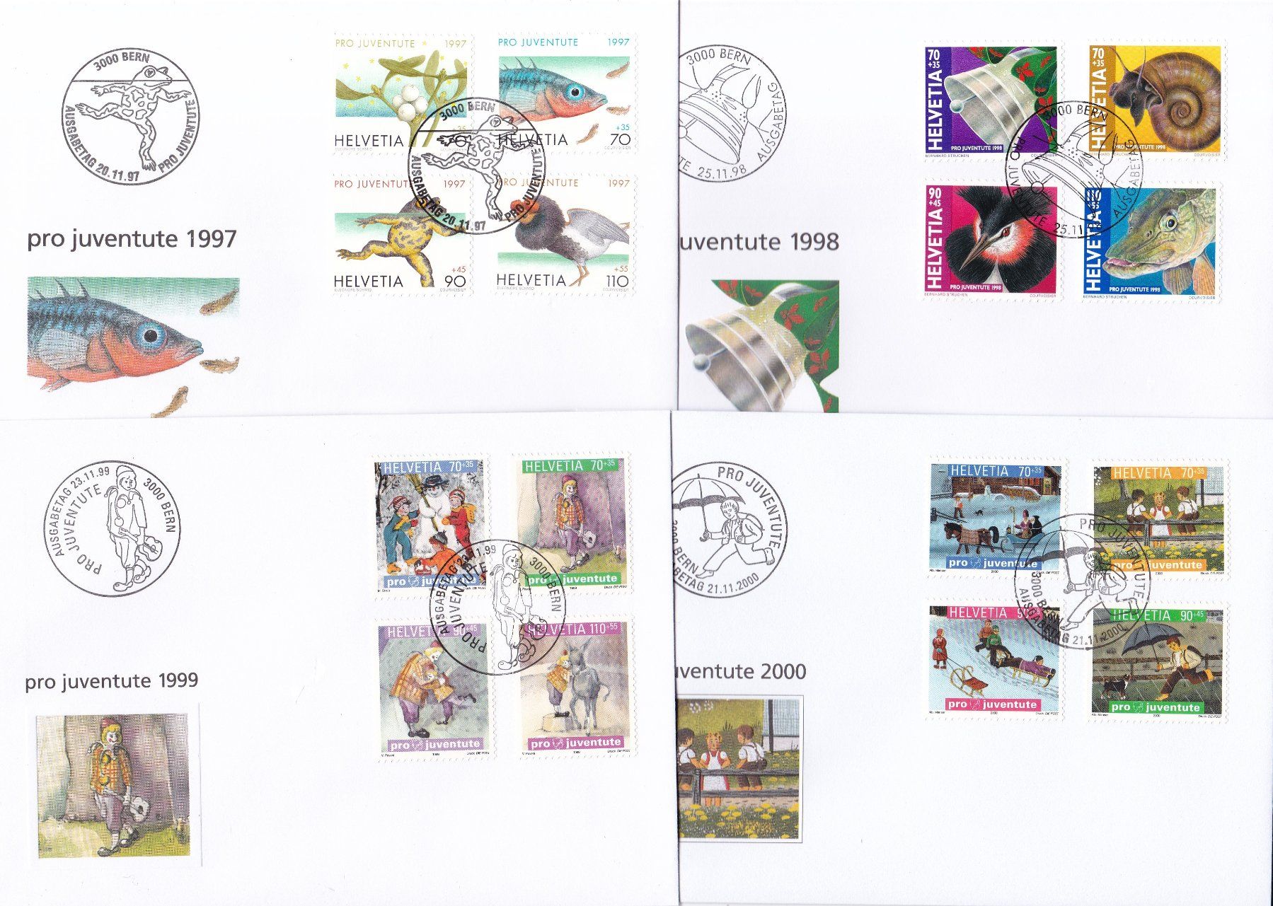 Tutti i francobolli: 58 Stk. Pro Juventute FDCs 1961-2014 – Usato da Münchwilen AG venduto da Nesar 6