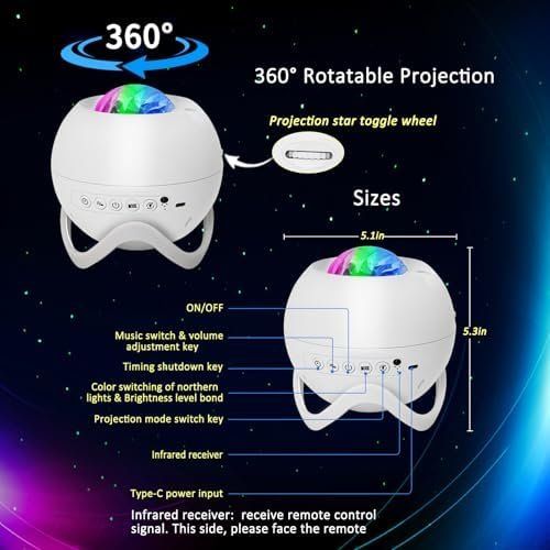 Lampes: Sternenhimmel projektor Galaxie Bluetoot Bluetooth 8 weisse – Neuf avec emballage d'origine à Hundwil par pak_b5sl 6