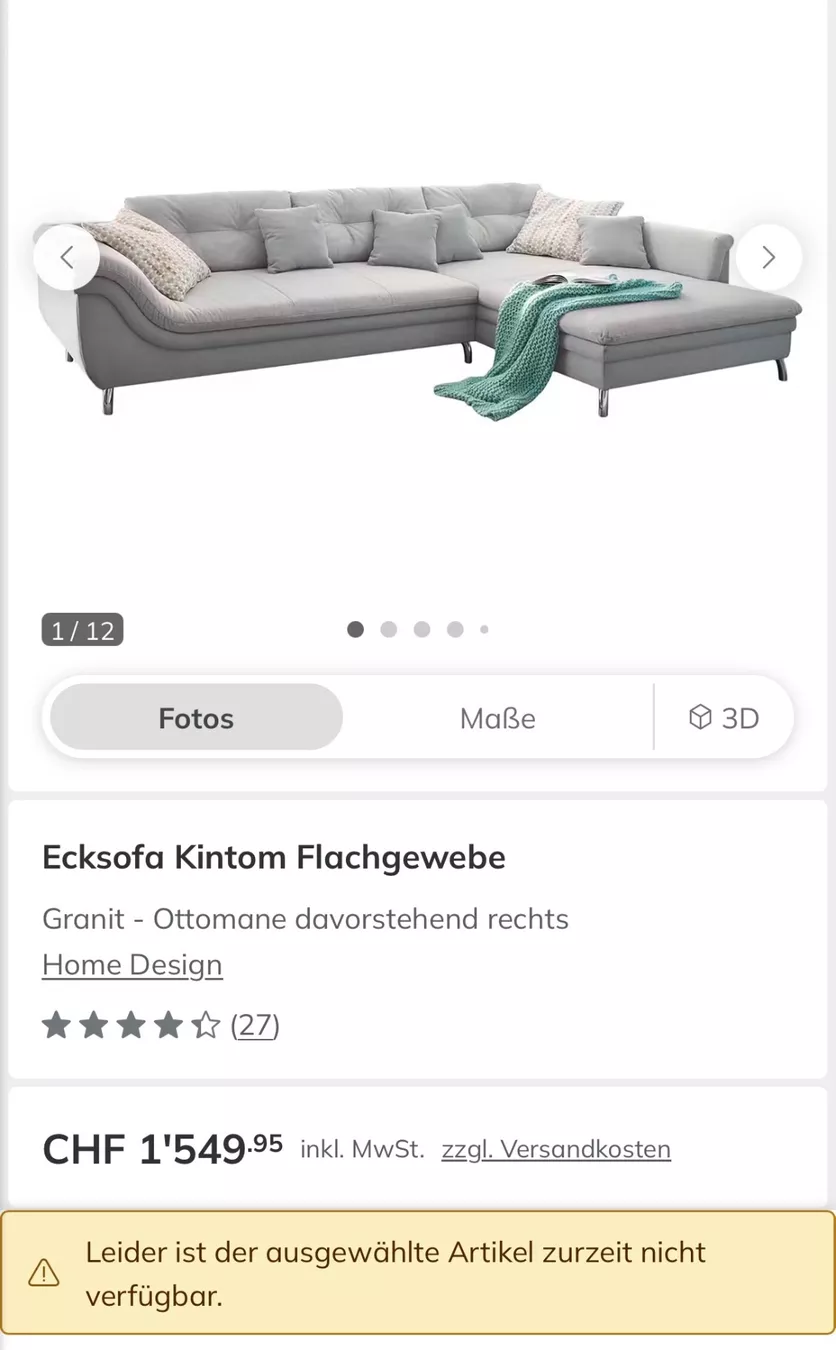Sofas: Ecksofa Kintom Flachgewebe – Gebraucht aus Zollbrück von sazue91 3