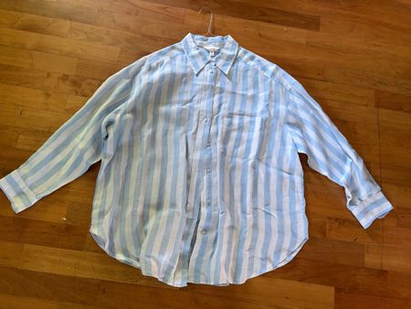 H&M Leinenhemd Gr L gestreift Sommerhemd