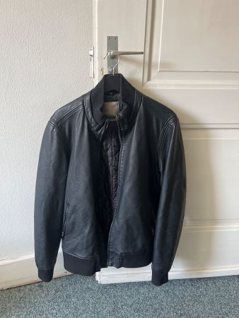 Lederjacke schwarz Bomberjacke Grösse L gebraucht