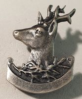 BB368 - Neutrale Brosche Hirsch Reh Jäger