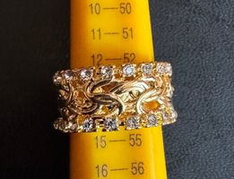 Ring mit Zirkonien vergoldet Grösse 52