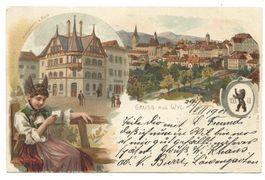 Gruss aus Wil (SG) Wirtschaft zur Rose - Tracht - Litho 1901
