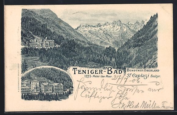 Cartes postales: Litho Teniger-Bad /Bündtner Oberland, S – D'occasion à Berlin par bartko-reher